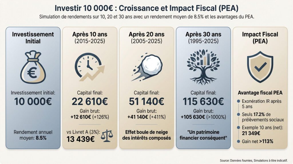 combien rapporte un etf - 10000€