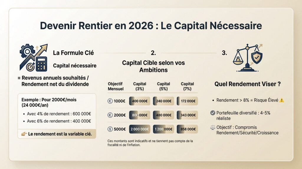 vivre de ses dividendes - capital nécessaire
