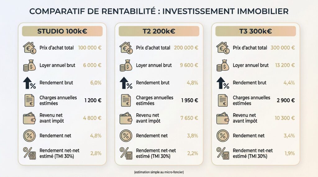 investissement immobilier locatif - comparatif