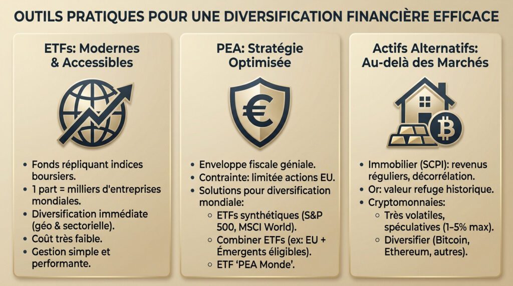 diversification portefeuille - outils