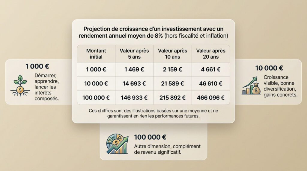 investissement en bourse - projection
