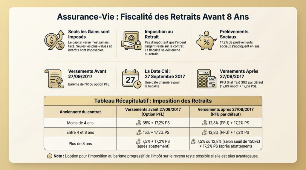 assurance vie fiscalité - retraits
