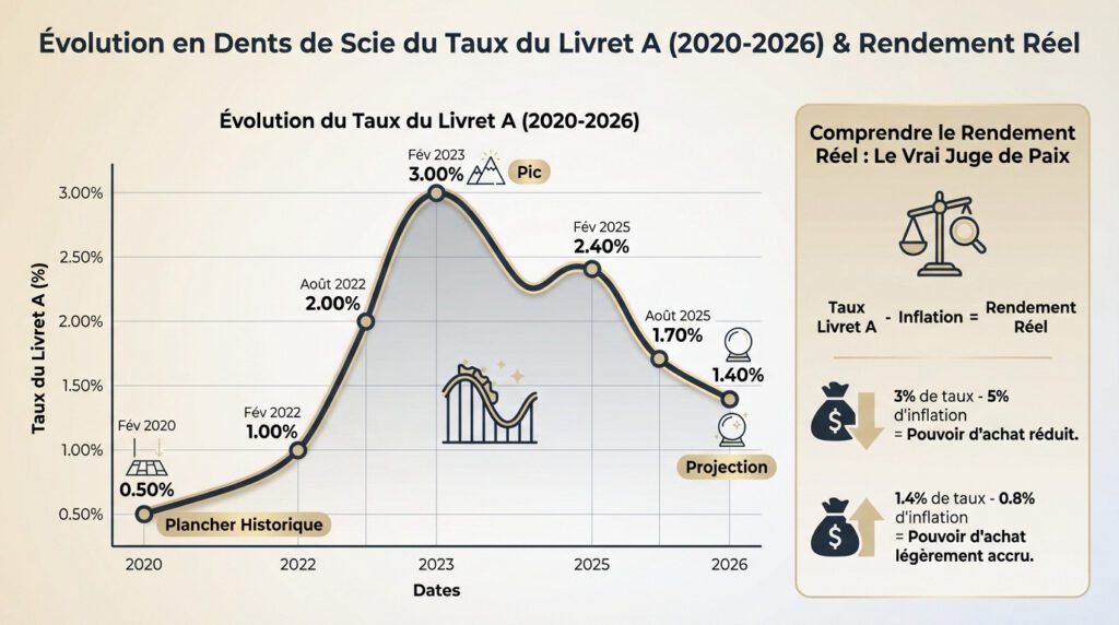rendement livret A - évolution