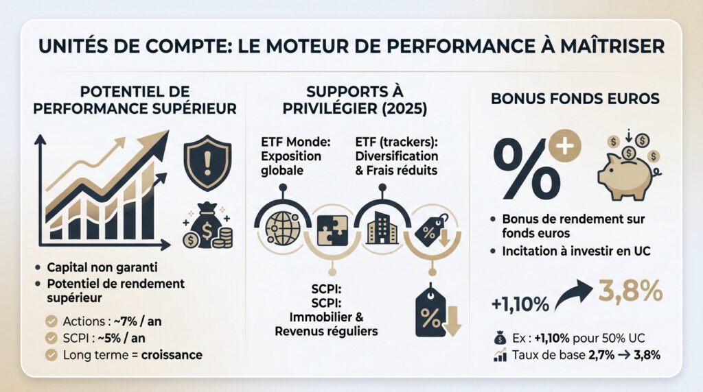 rendement assurance vie - unités de compte