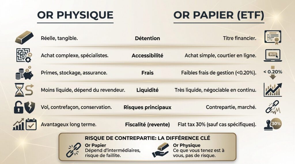 comment investir dans l'or - or physique vs or papier