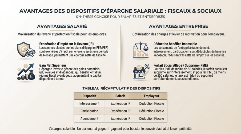 épargne salariale - avantages