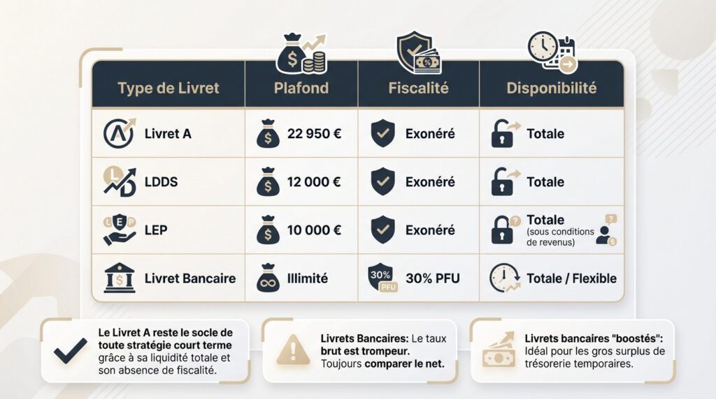 placement court terme - analyse livrets