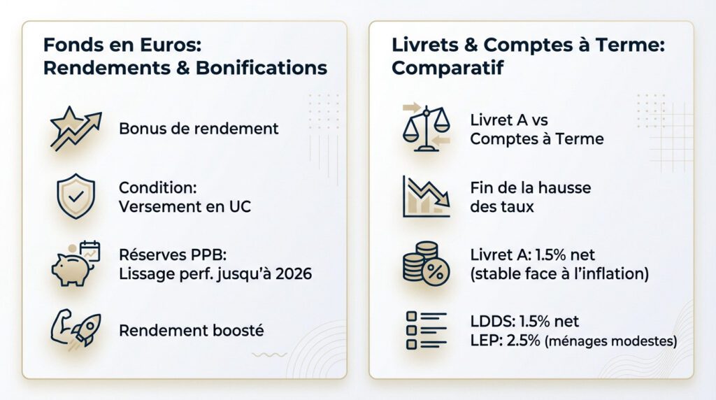 rendement placement 2026 - fonds euros vs livrets