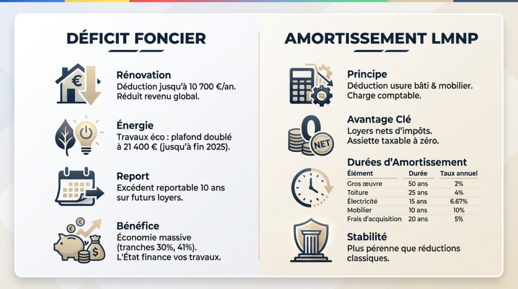 fiscalité investissement immobilier - déficit foncier ou LMNP