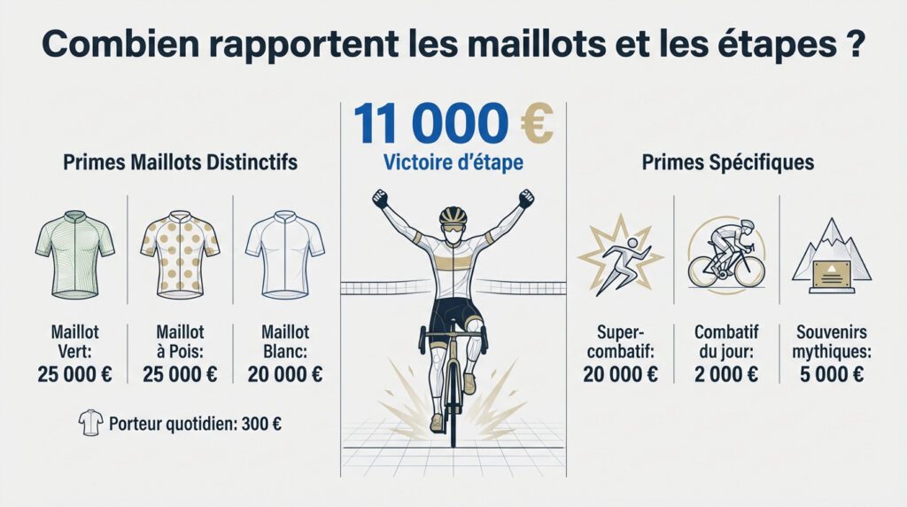 prime tour de france - combien rapportent les maillots