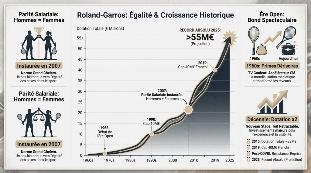 gain roland garros - parité