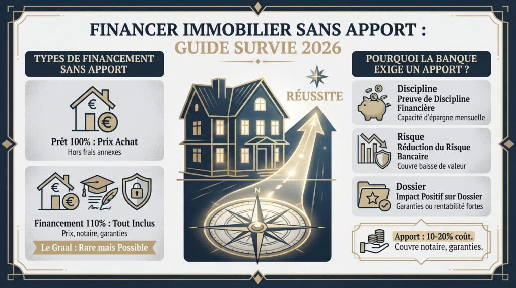 Investissement immobilier sans apport - guide 2026