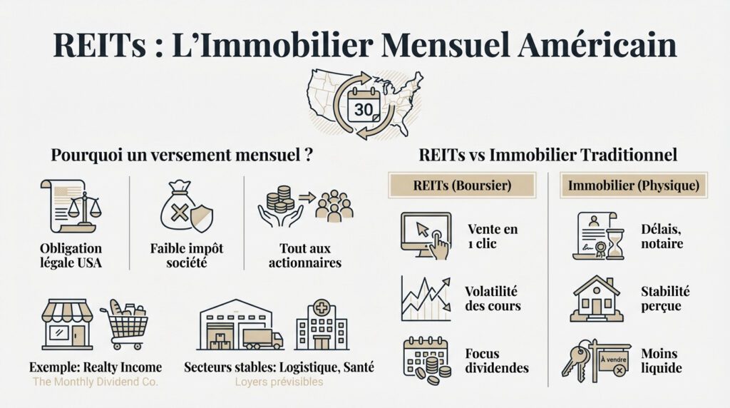 Investissement revenu mensuel - REITs