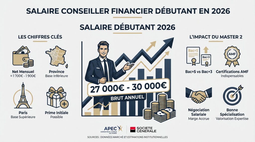 salaire conseiller financier - débutant